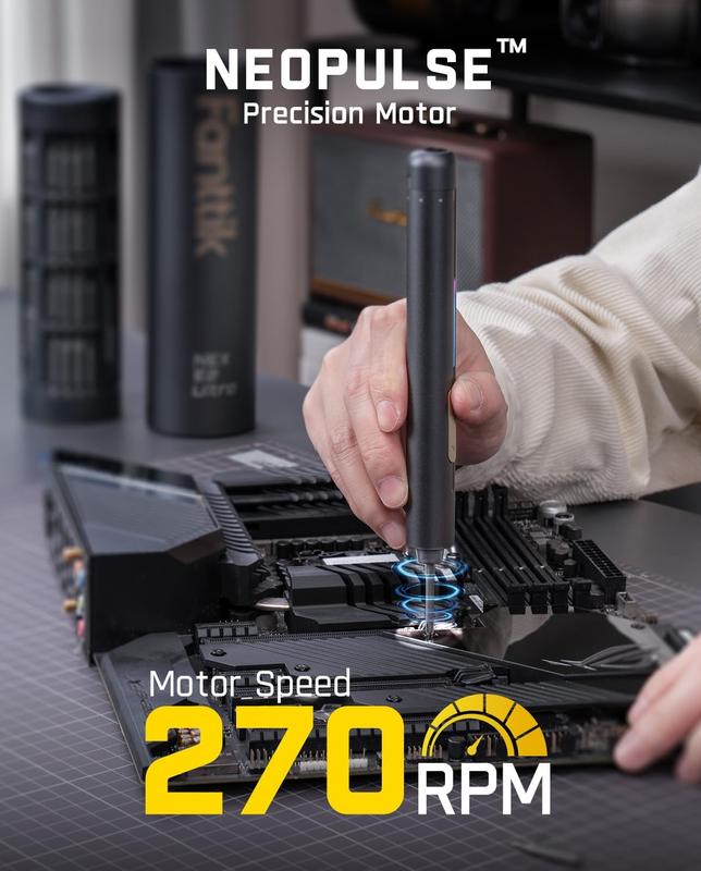 Fanttik E2 Ultra Mini Cordless Screwdriver – 50 Magnetic Bits, 0.6N.M Torque