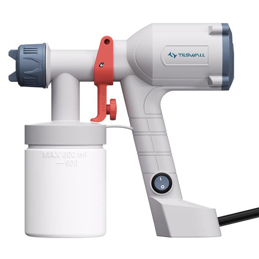 Tilswall HVLP Dreamer 400 Electric Spray Gun – 20 FL OZ Cup, 2 Nozzles, 3 Patterns